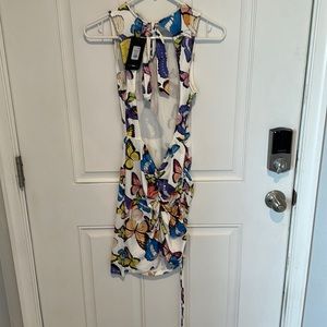 Fashion Nova- Open Back - Side Tie Butterfly Dress